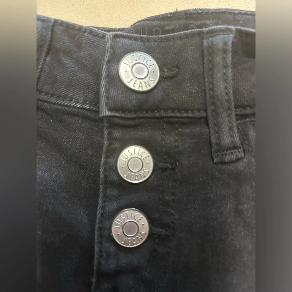 Justice‎ Black Distressed Denim Jean Shorts